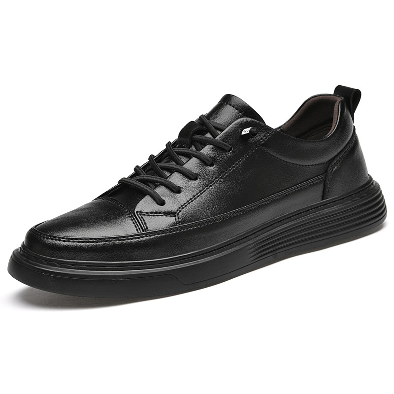 Top Layer Rindsleder Trendy Markenqualität Herren Sport Casual Slip-On Echtleder Genäht Dickbesohlte Weiße Sneakers_voghion.com