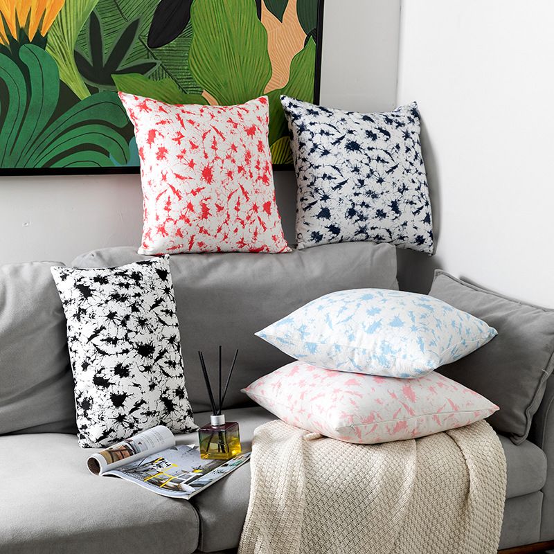 Housse de coussin de canapé imprimée recto verso, moderne, simple, fraîche, abstraite, colorée, géométrique irrégulière_voghion.com