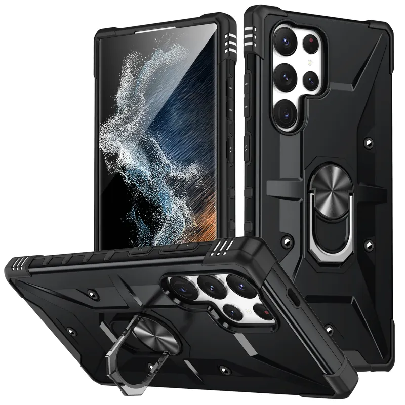 Custodia antiurto e resistente con supporto ad anello per Samsung Galaxy S22 S23 S24 S25 Ultra Plus A14 A34 A54 A15 5G_voghion.com