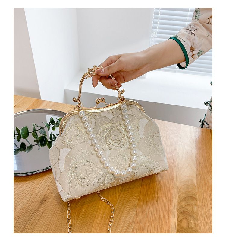 Große Kapazität Spitze Clip Damen Schulter Cheongsam High-End-Geschenk antike Tasche Perle Handtasche_voghion.com