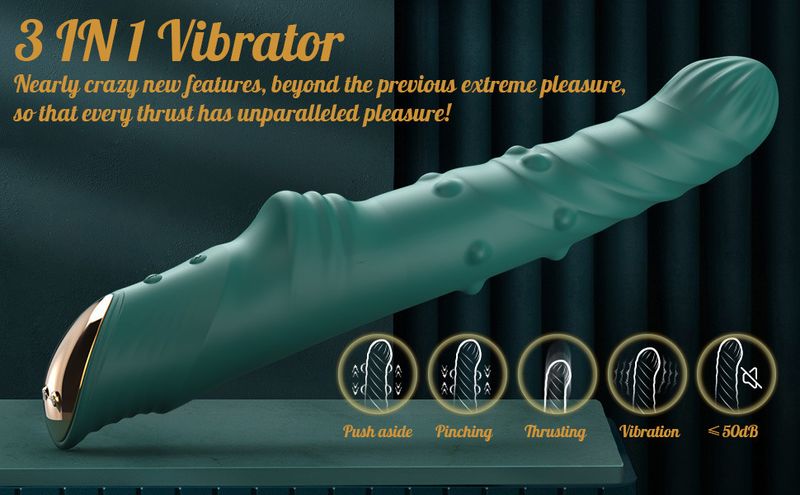 Alsi Vibrator, Two-way Bead Rolling And Retractable Vibrator, Sex Toy, Female Electric In Body Sex Toy, And Masturbator_voghion.com
