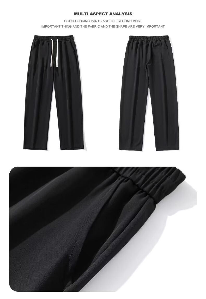 Men's Airflow Wide-Leg Pants – Summer Breathable & Quick-Dry Trousers (M-3XL, Black/Grey, Polyester)_voghion.com