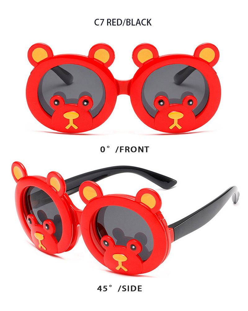 Sonnenbrille für Mädchen, modische hochklappbare Kindersonnenbrille, die die Augen nicht verletzt und UV-beständig ist, neu, polarisiert, weiches Silikon, Cartoon, süßer Bär_voghion.com