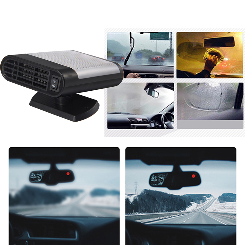 Mini 12V Bilvärmare Elfordonsvärmefläkt Vindruta Defroster (Svart) Bilvärmare_voghion.com