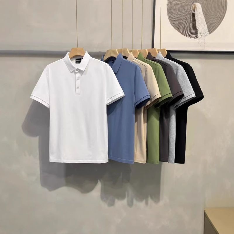 Polo casual da uomo, a maniche corte, tinta unita, estiva, versatile, sportiva_voghion.com