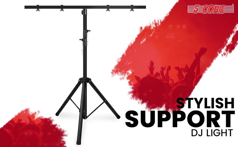 5 Core DJ Light Stand Height Adjustable 39-100" Heavy Duty Tripod Stage Lights Stands W Light T Bar_voghion.com