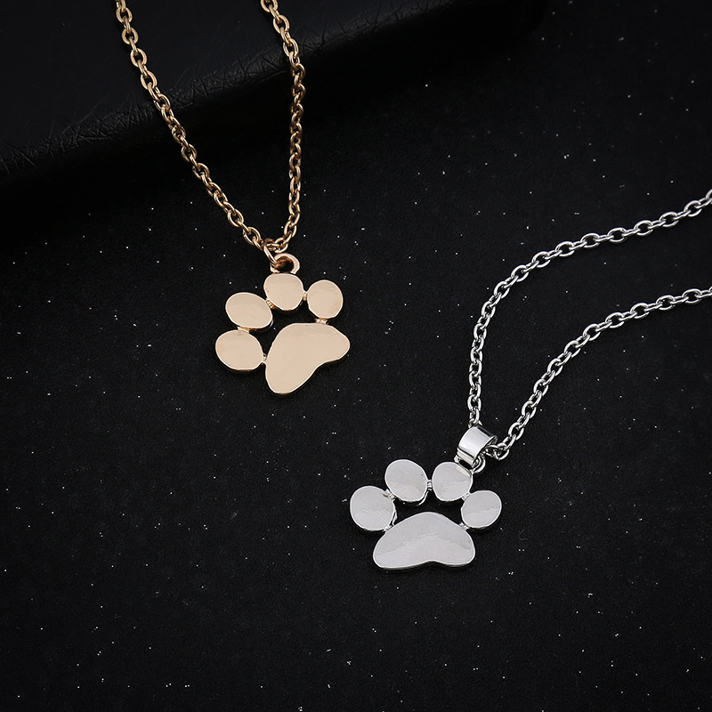 Heart Necklaces & Pendants Jewelry for Women long chain Sweater necklace Fashion Cute Pets Dogs Footprints Paw Necklace_voghion.com