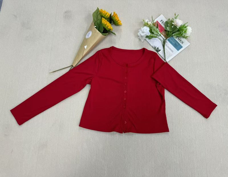Women's Clothing Long Sleeve Button-Up Cardigan - Slim Fit Solid Color Casual Blouse For Spring & Summer_voghion.com