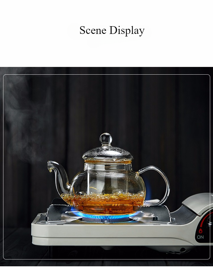 Tetera de vidrio resistente al calor de 400 ml/1000 ml, tetera de flores, juego de té de kung fu, colador de té, infusor, tetera de cebada Puer-Oolong._voghion.com