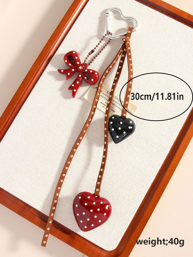 Breloques de sac faites à la main, pendentif de sac créatif en forme d'ourson avec nœud d'amour, porte-clés, pendentif de téléphone portable_voghion.com