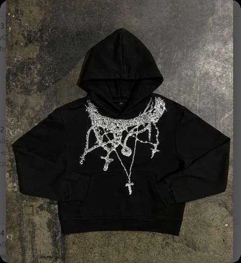 2025 American Style Zipper Sweatshirt Gothic Chain Print Hoodie Freizeitjacke_voghion.com