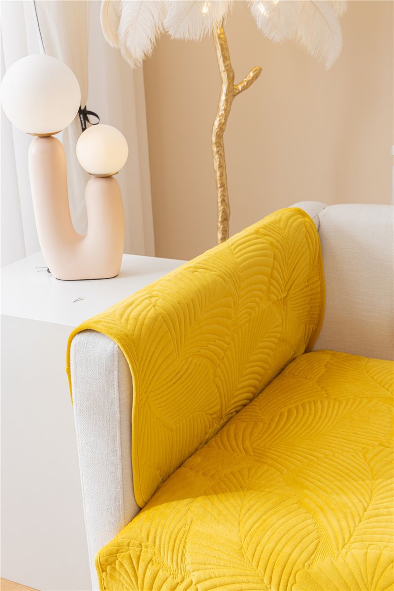 Autumn and winter style ultra soft solid color plush banana leaf sofa cushion modern simple double sofa cushion cloth factory direct sales_voghion.com