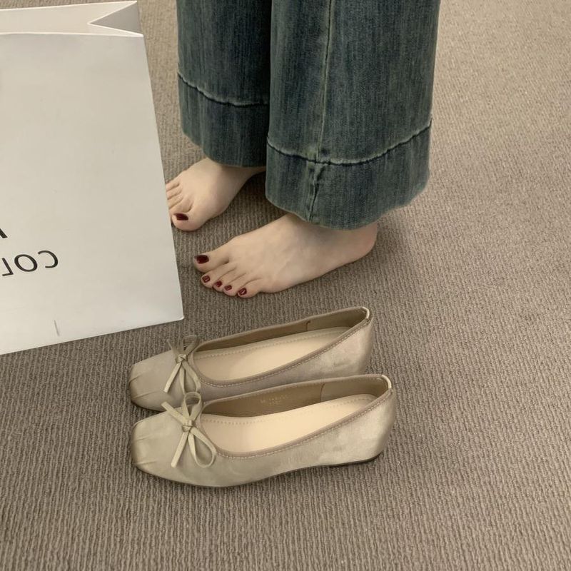 French Dress Ballerina With Hidden Wedge Heel, Versatile And Comfortable, Gentle Evening Shoes, Stunning Single Shoes Spring/Summer 2025 New!_voghion.com