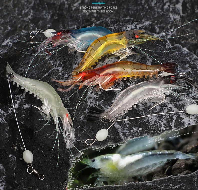 Guojie Gear High Simulation Soft With Hook Bait Fishing Shrimp Lure_voghion.com