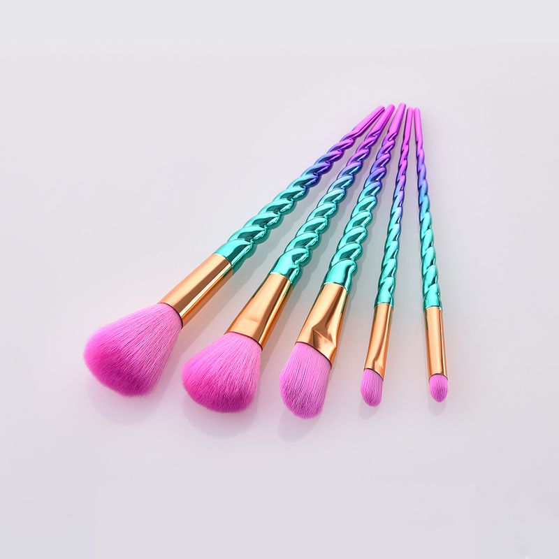 5-teiliges Make-up-Pinselset, Make-up-Tools, Augenset, Lidschattenpinsel, rosa und blauer Farbverlauf, Yuncai GUJHUI_voghion.com