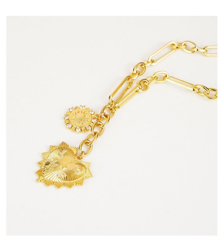Collier en or véritable plaqué de chaîne de clavicule de chaîne de chandail de luxe léger de tempérament simple de style froid_voghion.com
