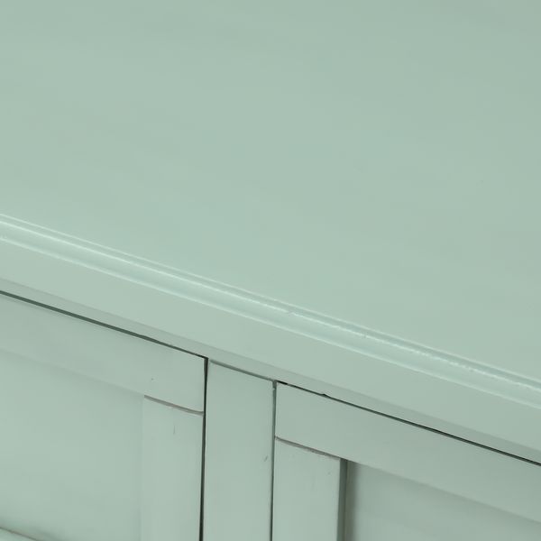TREXM Narrow Console Table, Slim Sofa Table With Three Storage Drawers And Bottom Shelf For Living Room, Easy Assembly (Retro Blue)_voghion.com