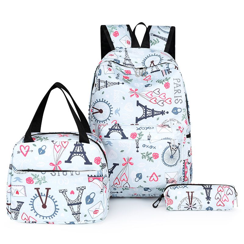 Backpack 3-in-1 Backpack Backpack Lunch Box Bag Pen Bag Three-piece Bag_voghion.com