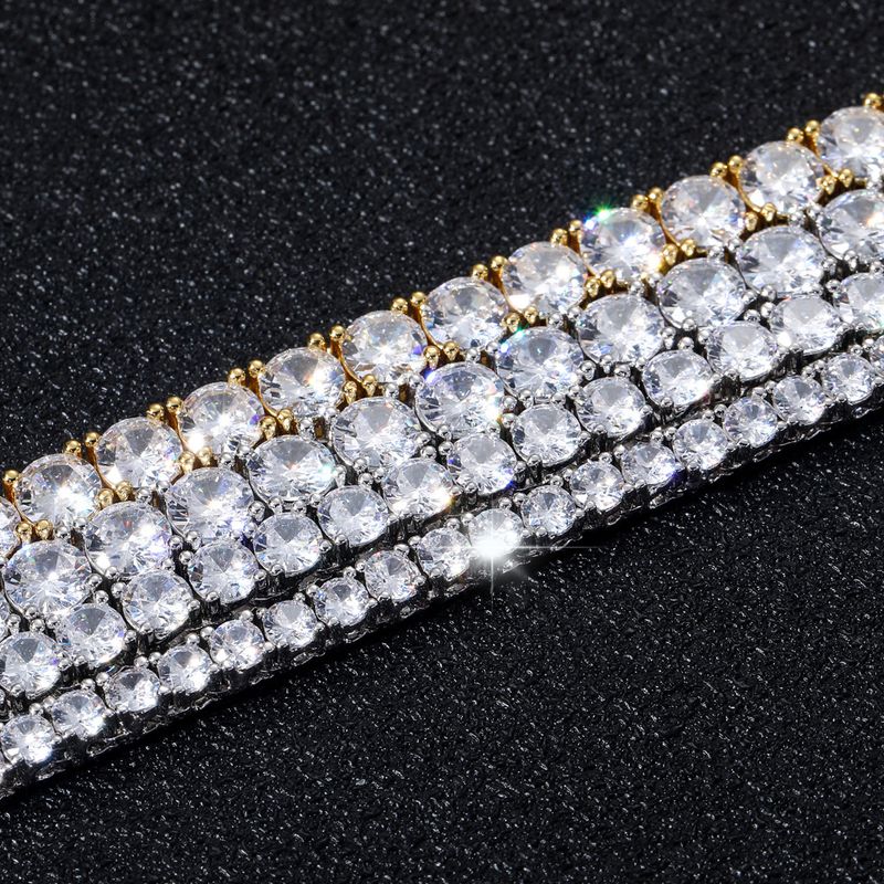 Collana da uomo con catena da tennis Hip Hop, larghezza 3 mm, 4 mm, 5 mm, fibbia a molla, micro intarsio, zirconi a fila singola, collana Hip Hop_voghion.com