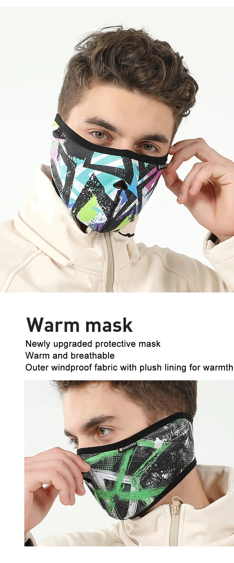 LOOGDEEL-mascarilla polar cálida para invierno, máscara facial a prueba de viento para ciclismo y esquí, pasamontañas antipolvo, cara térmica reutilizable para deportes al aire libre_voghion.com