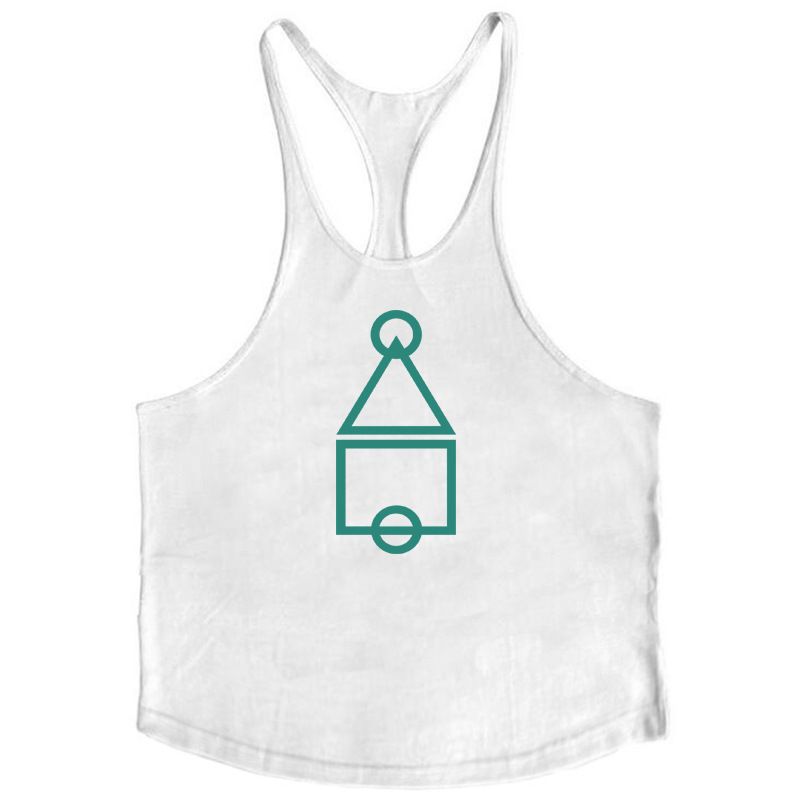 Sommarmuskelträning Brother Fitness Linne för män Elastisk Racerback-rem i ren bomull_voghion.com