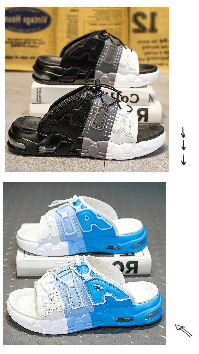 Slippers Men's Summer Trendy Brand Go Out Non-slip And Step On Shit Feeling Men's Sports Air Cushion Thick Bottom Increases_voghion.com