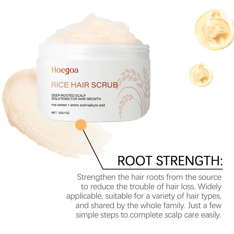 HOEGOA Rice Head Cleansing Scalp Moisturizing Fluffy Hair Care Scrub_voghion.com