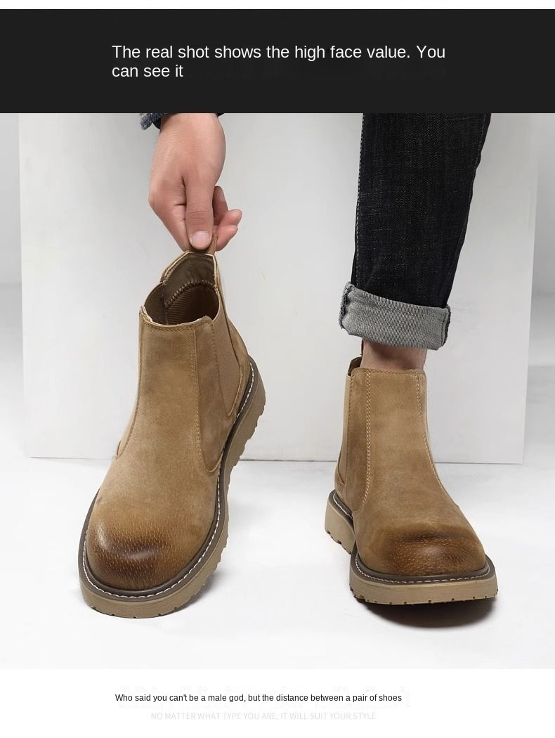 Klasični škornji Moški visoki čevlji Britanski stil Doc Martens Retro moški čevlji Jesenski puščavski škornji Srednje visoki škornji_voghion.com