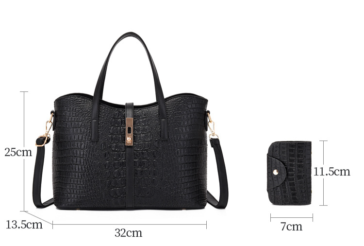 Handbag Set For Women Stylish Women's Shoulder Bag Crocodile Print Handbag Crossbody Bag Three-piece Set Bag_voghion.com