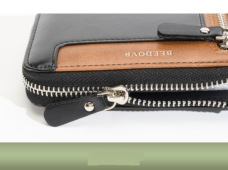 Herrentaschen RFID Anti-Diebstahl-Bürste Neue Herrenbrieftasche Kurze vertikale Reißverschlussbrieftasche Multifunktionale Geldbörse Heißer Verkauf_voghion.com