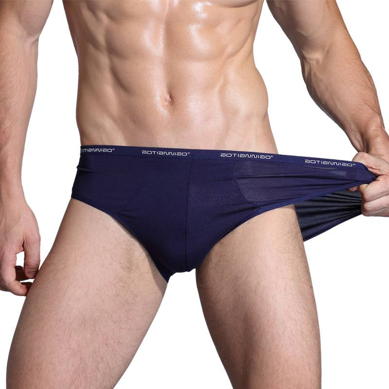 Intimo maschile elastico grande taglia sexy modale traspirante slip comodi traspirante vita media pantaloni da uomo all'ingrosso_voghion.com