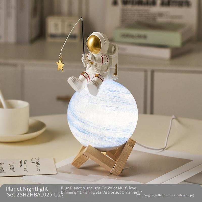 Domácí dekorace, kreslený astronaut, dárková lampa, praktické stolní ozdoby, ložnice, noční stolek, dekorace dětského pokoje, dárek k nastěhování_voghion.com