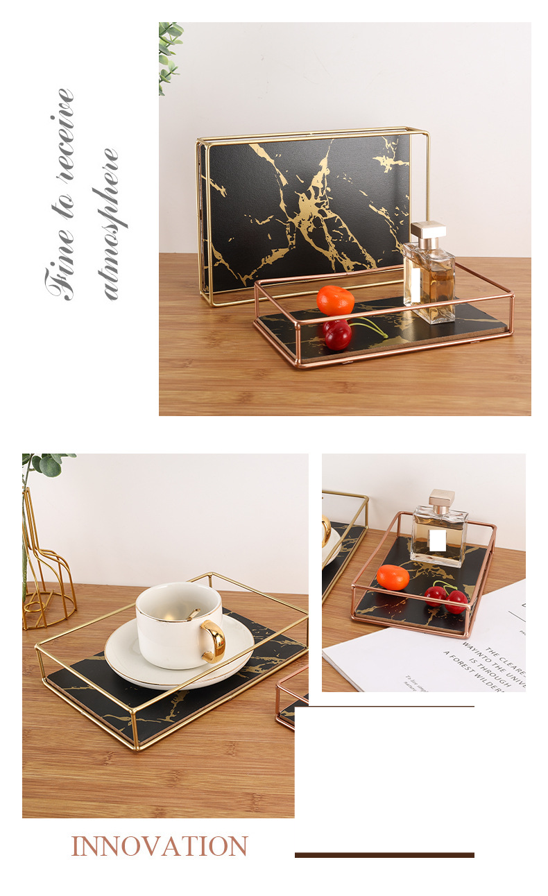 Quadratischer Kosmetiktablett-Organizer – Luxuriöse Kosmetikaufbewahrung für Badezimmer und Schreibtisch (Elegante, modische Wohndekoration, Mehrzweck-Präsentationstablett)_voghion.com
