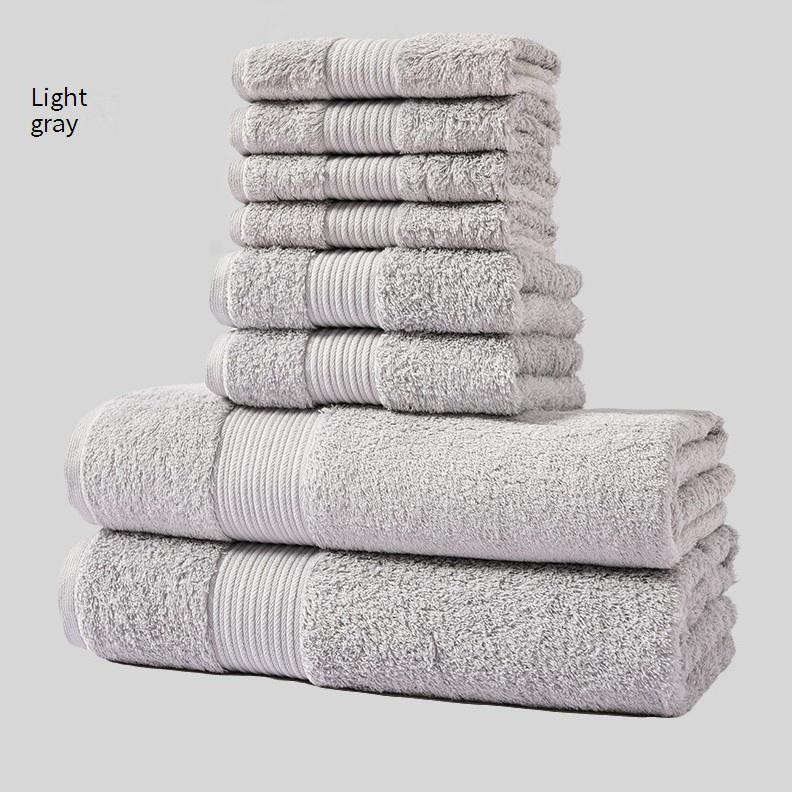 8-Piece Luxury Long-Staple Combed Cotton Towel Set - Class A Certified Extra Thick & Super Absorbent For Bath & Face Care_voghion.com