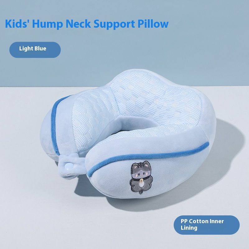 Ultraweiches U-förmiges Nackenkissen im Cartoon-Stil mit Füllung aus PP-Baumwolle – ergonomische Unterstützung für Reisen und Büro für Erwachsene und Kinder_voghion.com