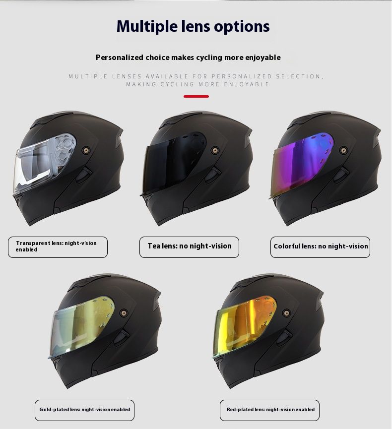 DOT & 3C Certified Modular Bluetooth Motorcycle Helmet – ABS Flip-Up Helmet With 500mAh Intercom, Dual Visors & 12 Color Options_voghion.com