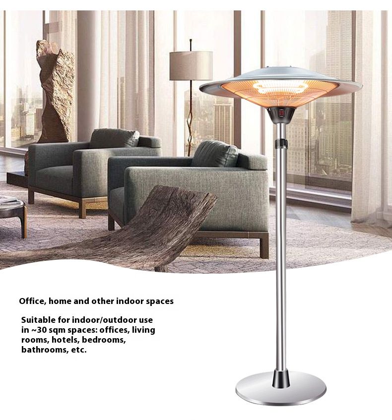 Riscaldatore da esterno in fibra di carbonio - Riscaldatore elettrico regolabile in altezza da 3000 W per uso interno/esterno, impermeabile IPX4, protezione da surriscaldamento e ribaltamento, 220 V_voghion.com