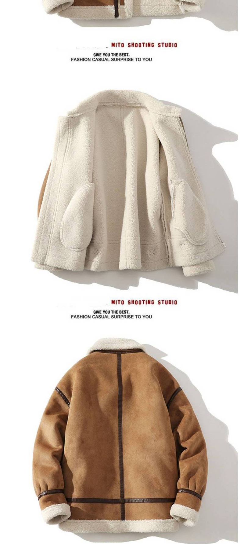 Giacca oversize da uomo in pelliccia sintetica, cappotto invernale pesante con fodera in pile e revers a lancia, colore marrone (taglie dalla M alla 5XL)_voghion.com