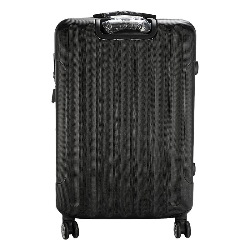 3 Pcs Suitcase Lightweight ABS Carry-on Hand Luggage 4 Spinner Wheels Trolley Case, Black_voghion.com
