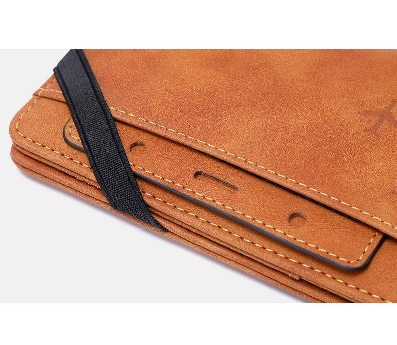 Light Luxury RFID Blocking Passport Holder - Slim Travel Wallet For Men & Women With Vaccine Card Slot, Secure PU Leather Document Organizer_voghion.com