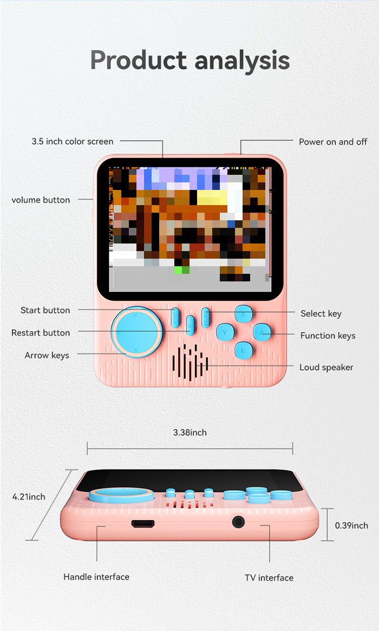 Handheld Gaming Console Ultra-Thin G7 Retro Portable Game Console with 666 Classic Games, HD Color Screen, FC Game Cartridge Console_voghion.com