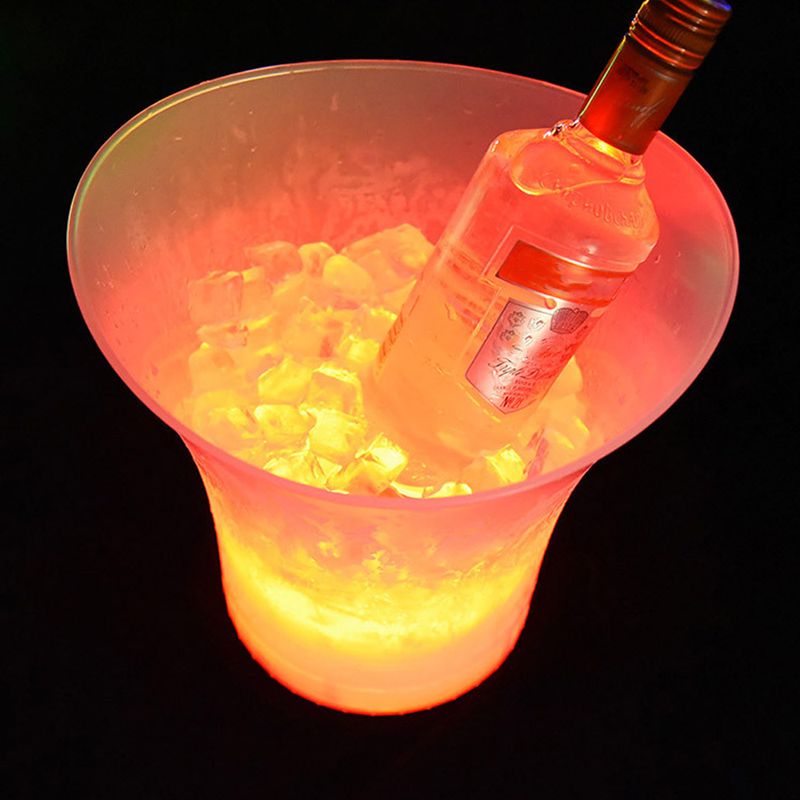 Barovi Noćna zabava 4 Boja LED Nova Vodootporna Plastična LED Kanta za Led Barovi Noćni klubovi 5L LED Osvjetljavajuća Kanta za Šampanjac i Pivo_voghion.com