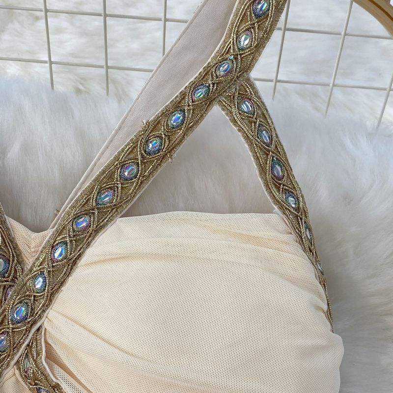 Rochie de vară frumoasă și unică pentru femei, stil vestimentar, cu guler înalt, subțire, cu șold, stil halter_voghion.com