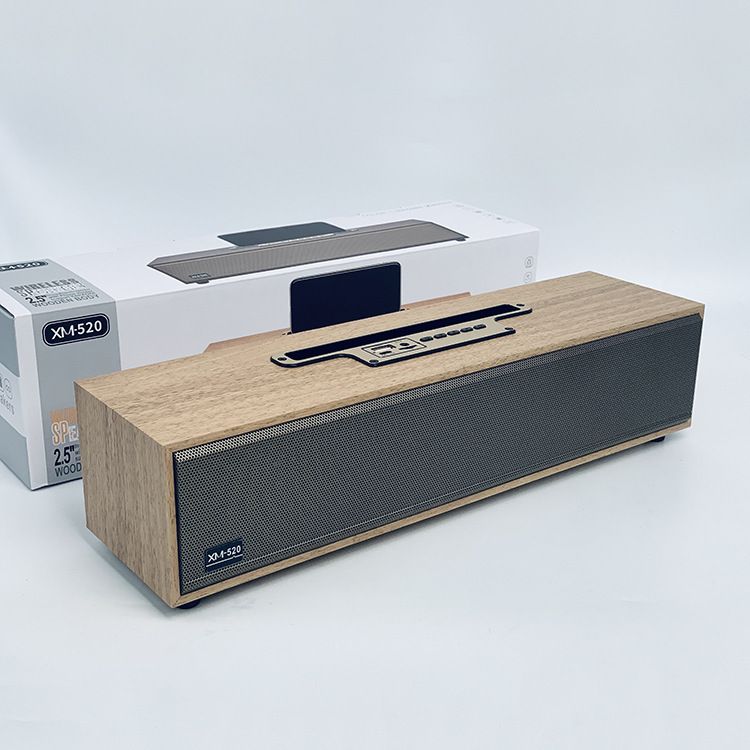 Lange Holz-Ba mit Bluetooth-Lautsprecher, Handyhalterung, Computer-Gaming-Desktop, dreidimensionaler Bass für Zuhause_voghion.com