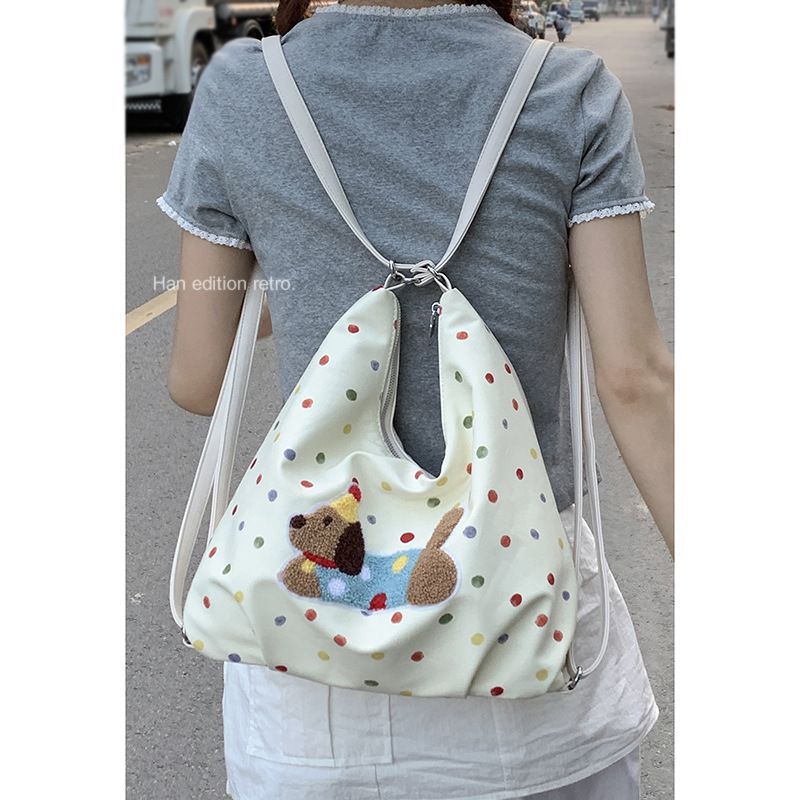 Sausage Dog Canvas Damentasche 2025 New Tide College Style Rucksack Lässige Schulterhandtasche mit großer Kapazität_voghion.com