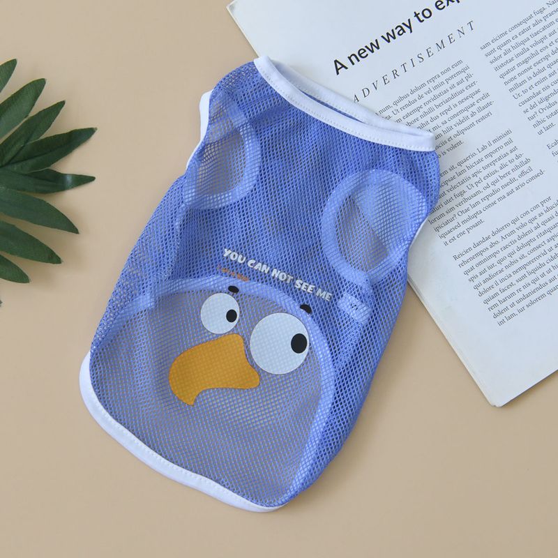Dog Clothes Spring Summer Cool Mesh Bichon Golden Retriever Corgi Thin Breathable Cartoon Print Vest XS-6XL_voghion.com