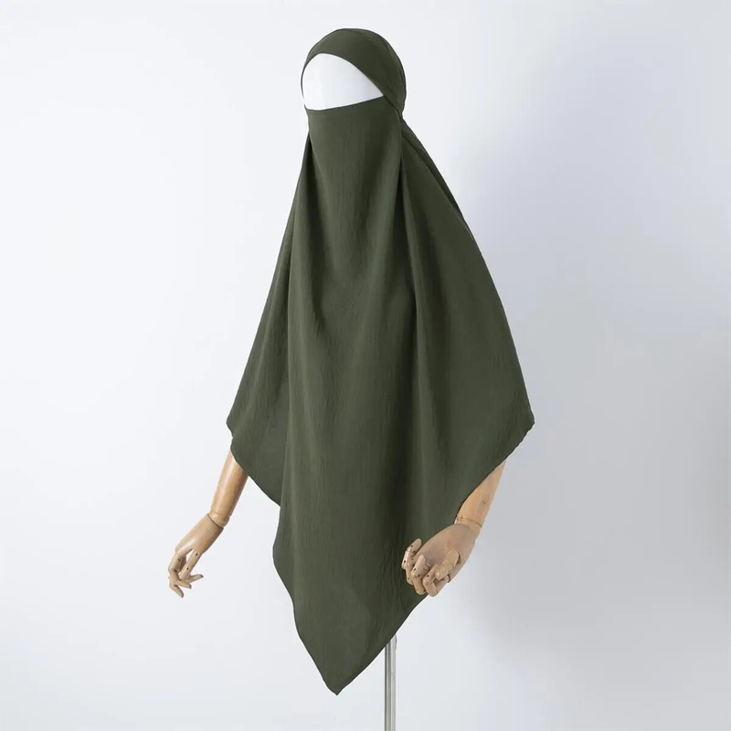 1 buc Ice Silk dublu strat Paryer Hijab respirabil islamic Dubai stil lung instant eșarfă, potrivit pentru festivaluri și rugăciuni_voghion.com