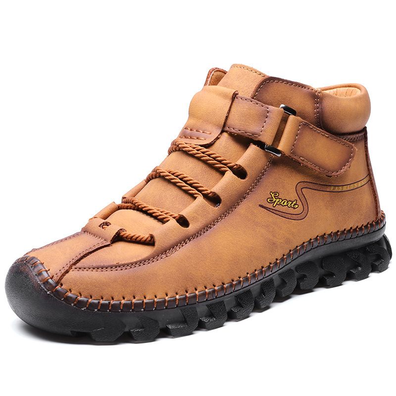 European Warm Series Autumn Winter New Men's High-top Martin Handmade Outdoor Casual Leather Boots Large Size 7008_voghion.com