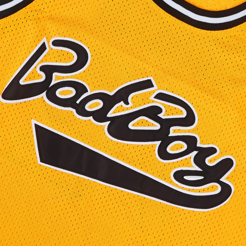 Maillot de basket-ball brodé jaune Bad Boy #72, vêtements de sport respirants en maille_voghion.com