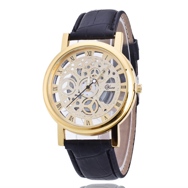 Orologio da uomo casual coreano, versione non meccanica, al quarzo, trasparente, bifacciale, cavo_voghion.com